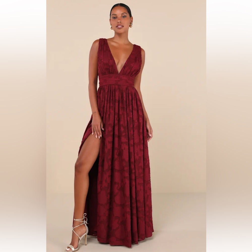 Burgundy Evening Gown-Lulus